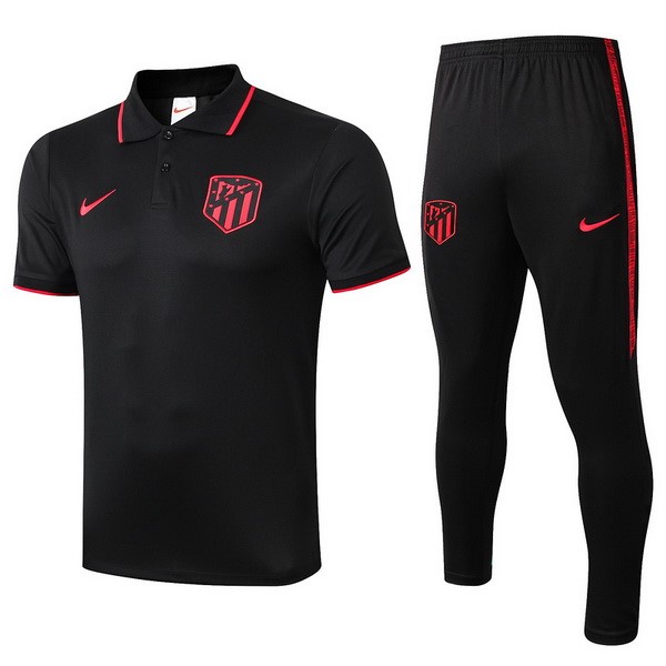 Polo Atlético Madrid Conjunto Completo 2019/20 Negro